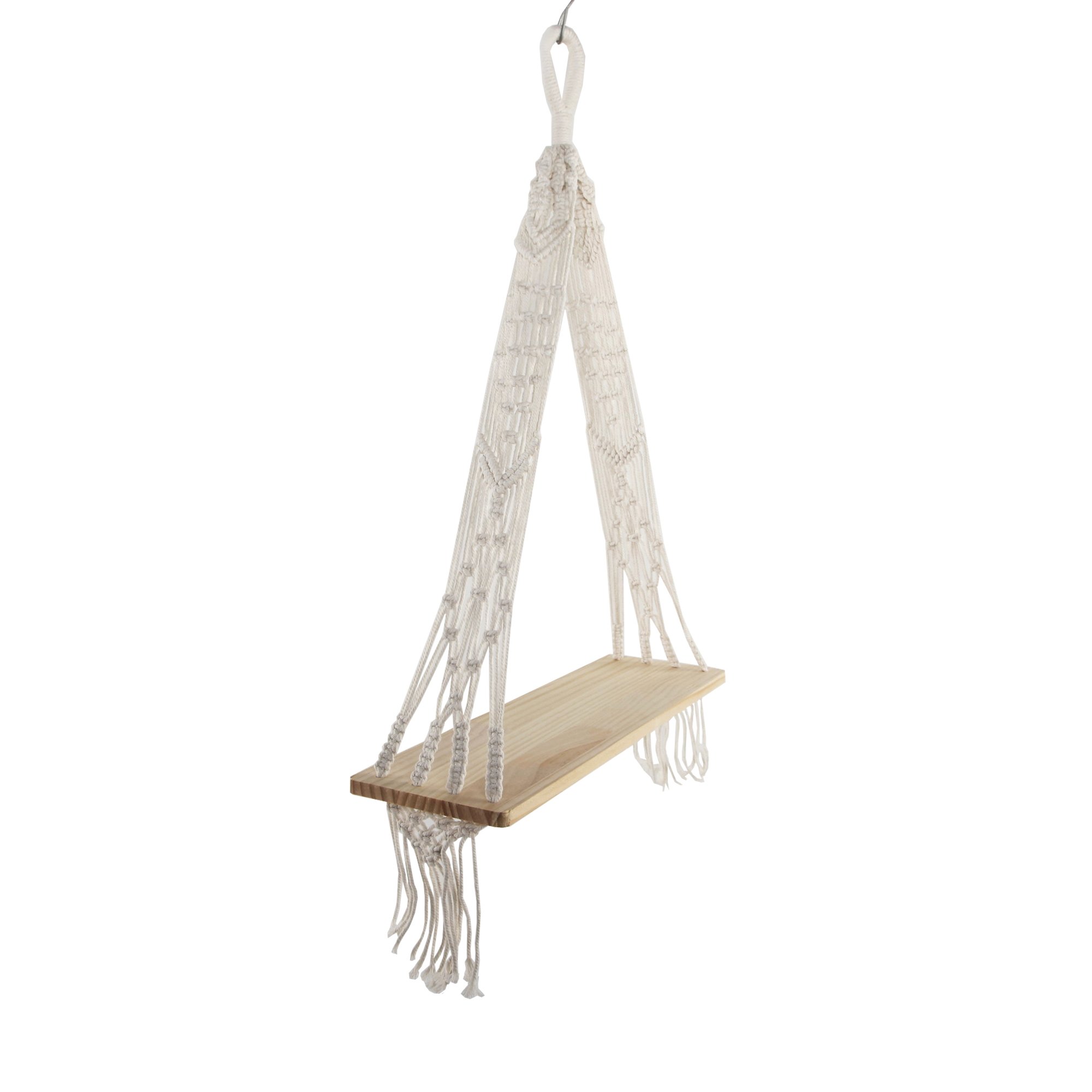 20x5.8" Macrame Hanging Shelf